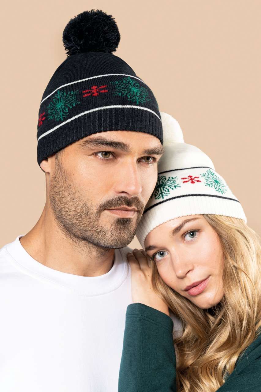 K-UP BEANIE WITH CHRISTMAS PATTERNS