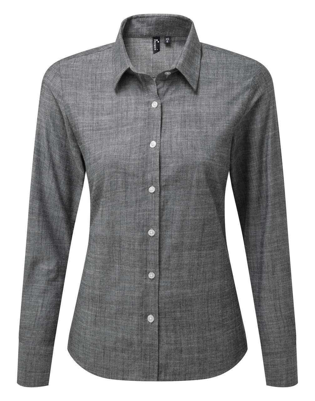 Premier WOMEN'S COTTON SLUB CHAMBRAY LONG SLEEVE SHIRT