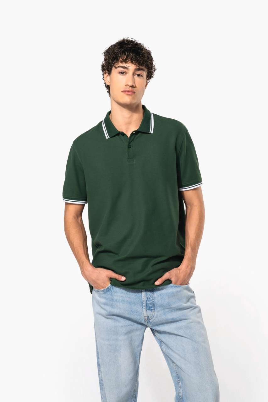 Kariban MEN'S SHORT-SLEEVED POLOSHIRT WITH CONTRASTING PIPING
