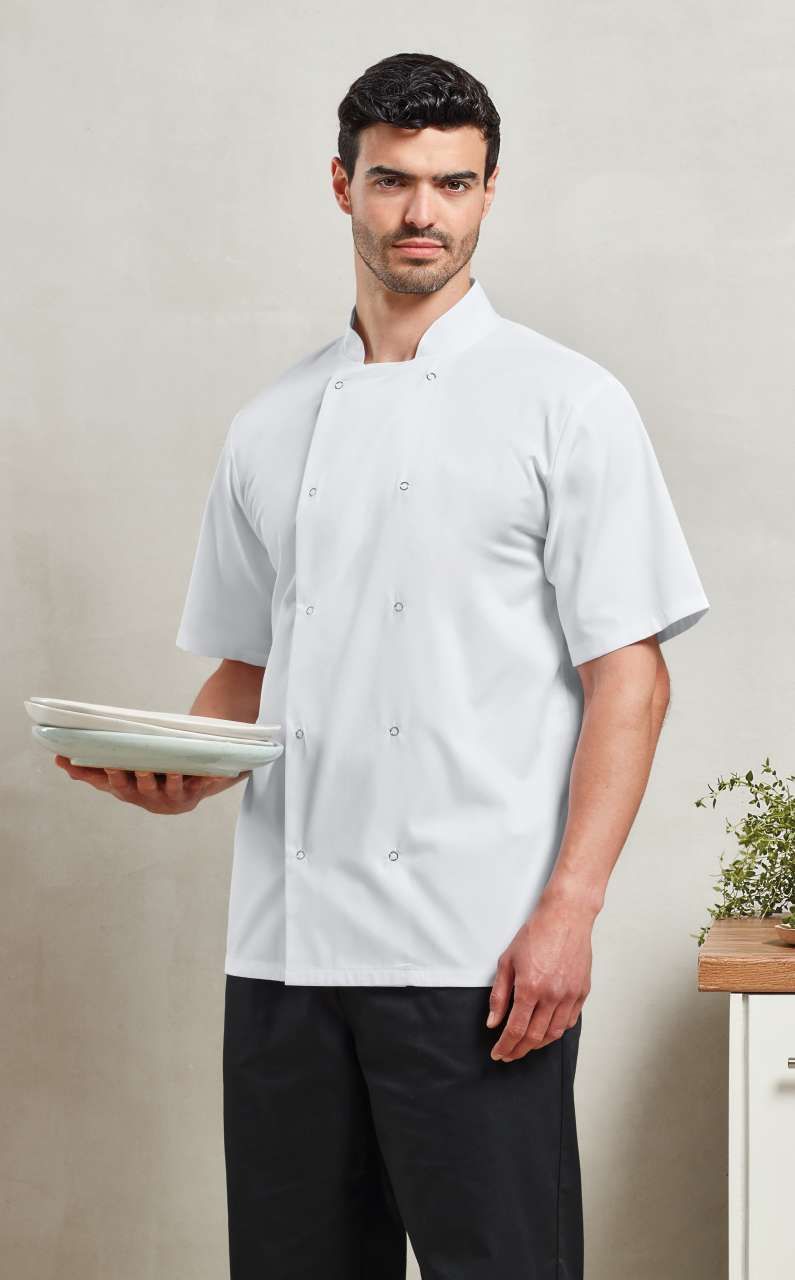 Premier CHEF'S SHORT SLEEVE STUD JACKET