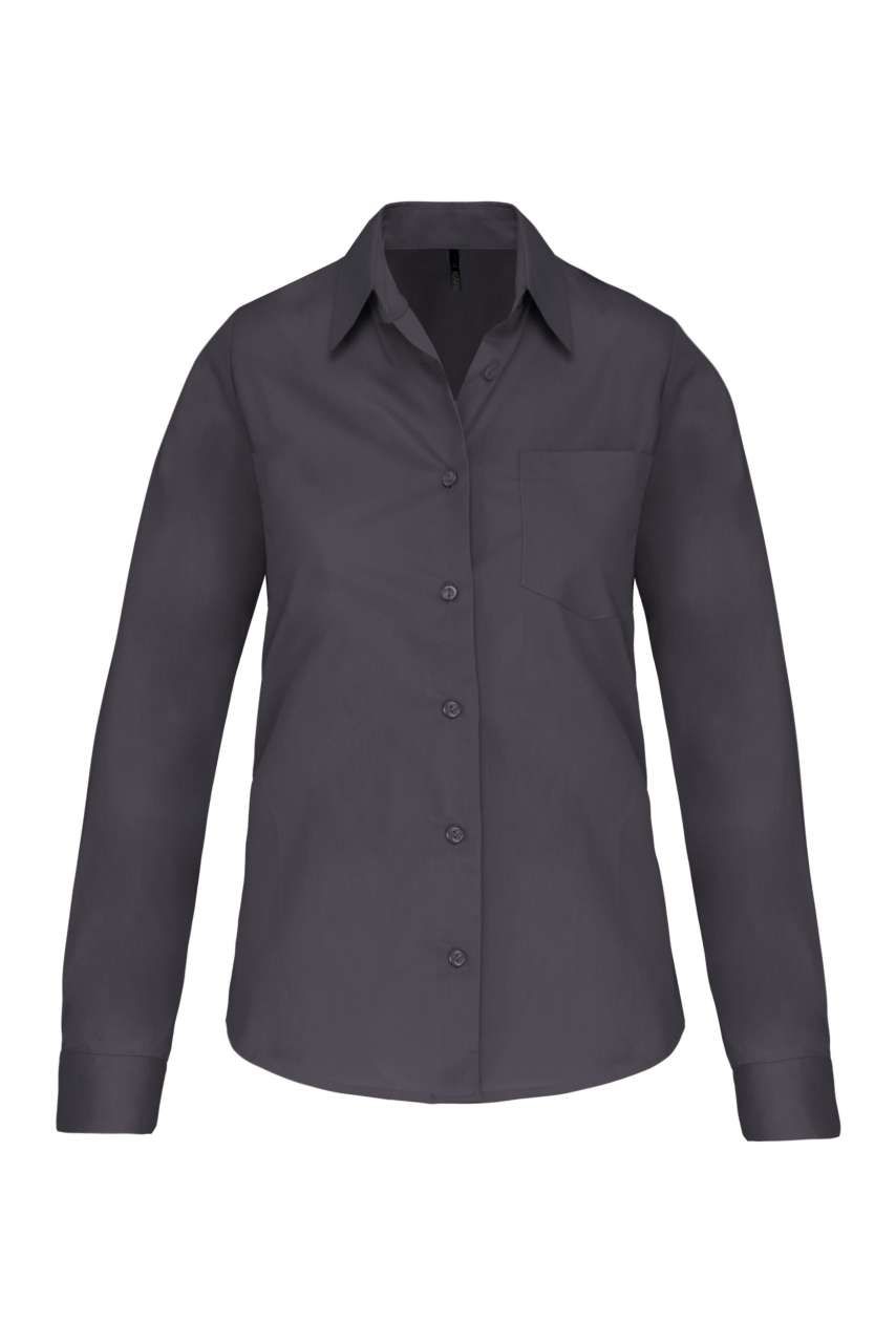 Kariban LADIES' LONG-SLEEVED COTTON POPLIN SHIRT