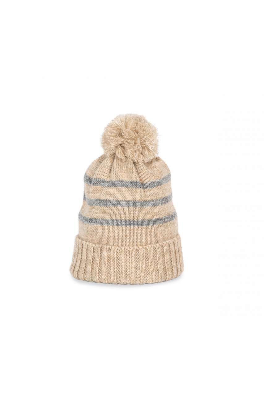 K-UP KNITTED STRIPED BEANIE IN RECYCLED YARN