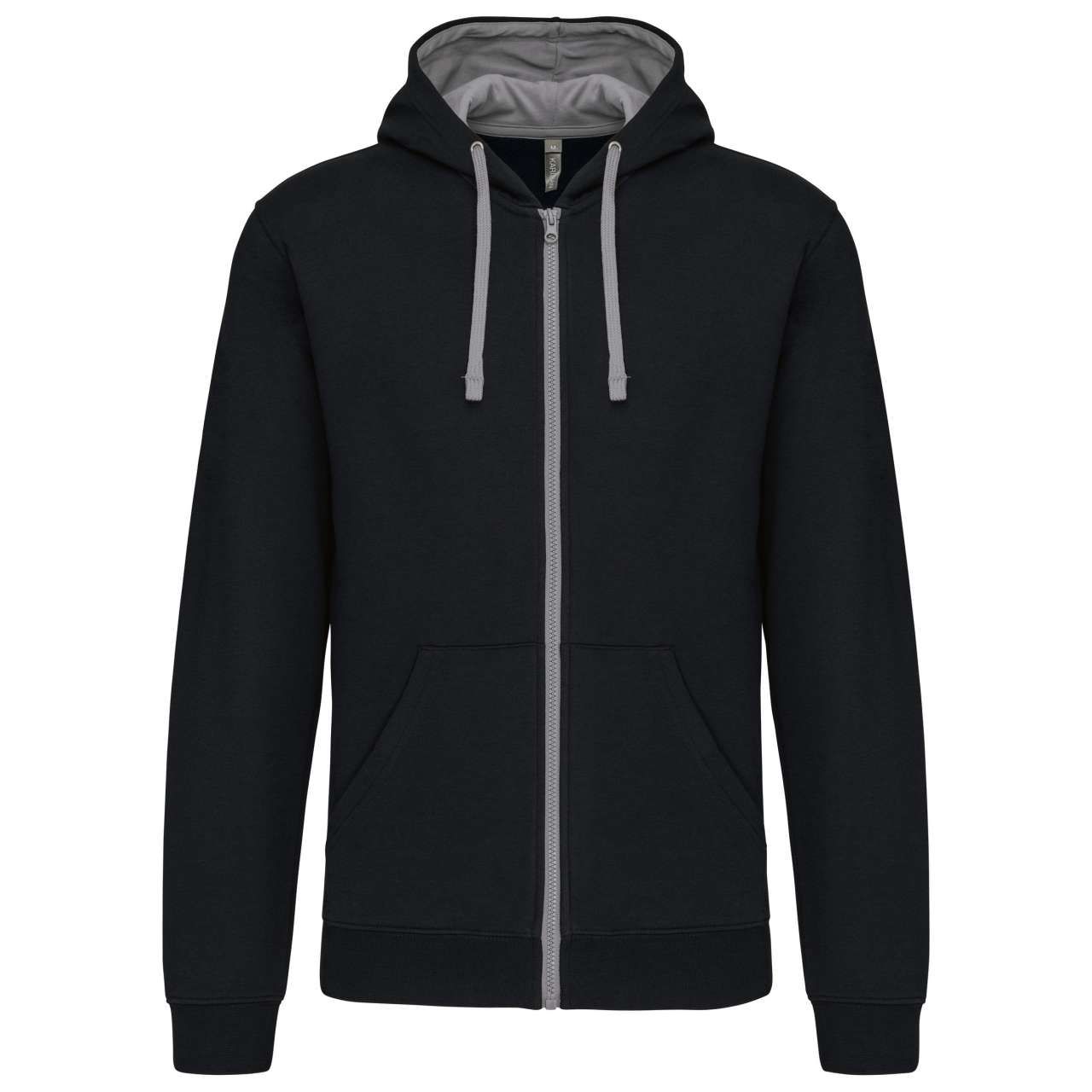 Kariban MEN'S CONTRAST HOODED FULL ZIP SWEATSHIRT