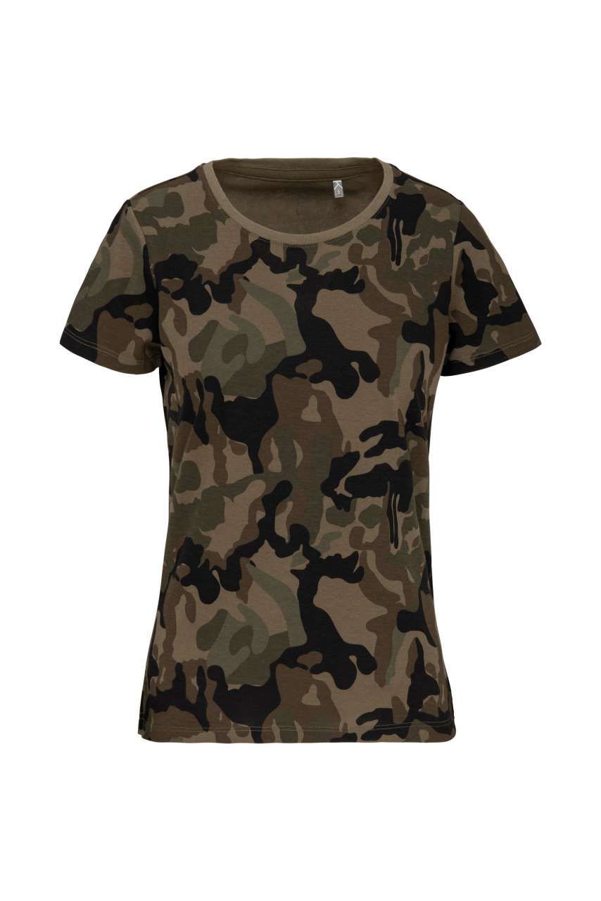 Kariban LADIES' SHORT-SLEEVED CAMO T-SHIRT