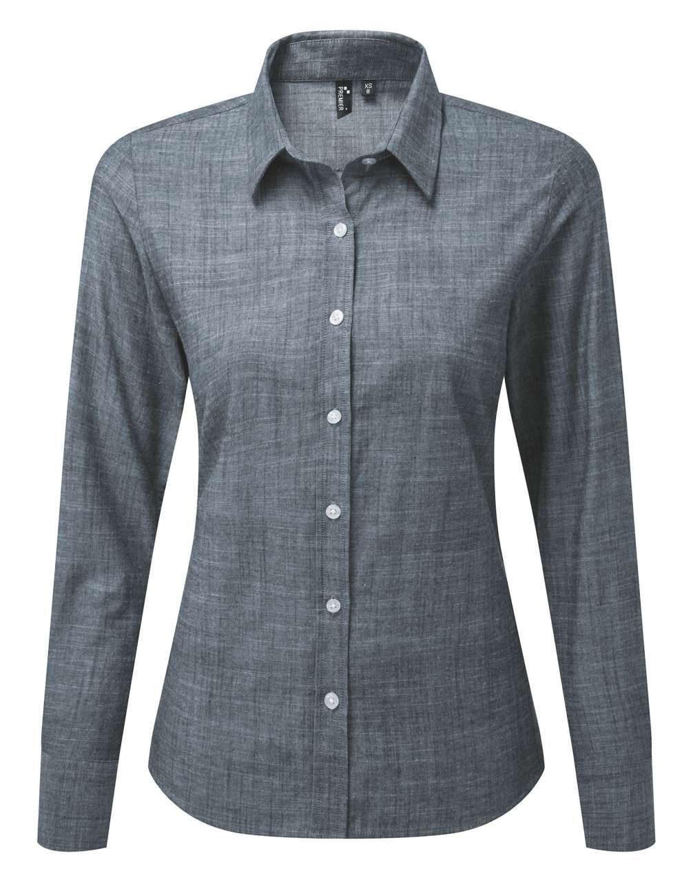 Premier WOMEN'S COTTON SLUB CHAMBRAY LONG SLEEVE SHIRT