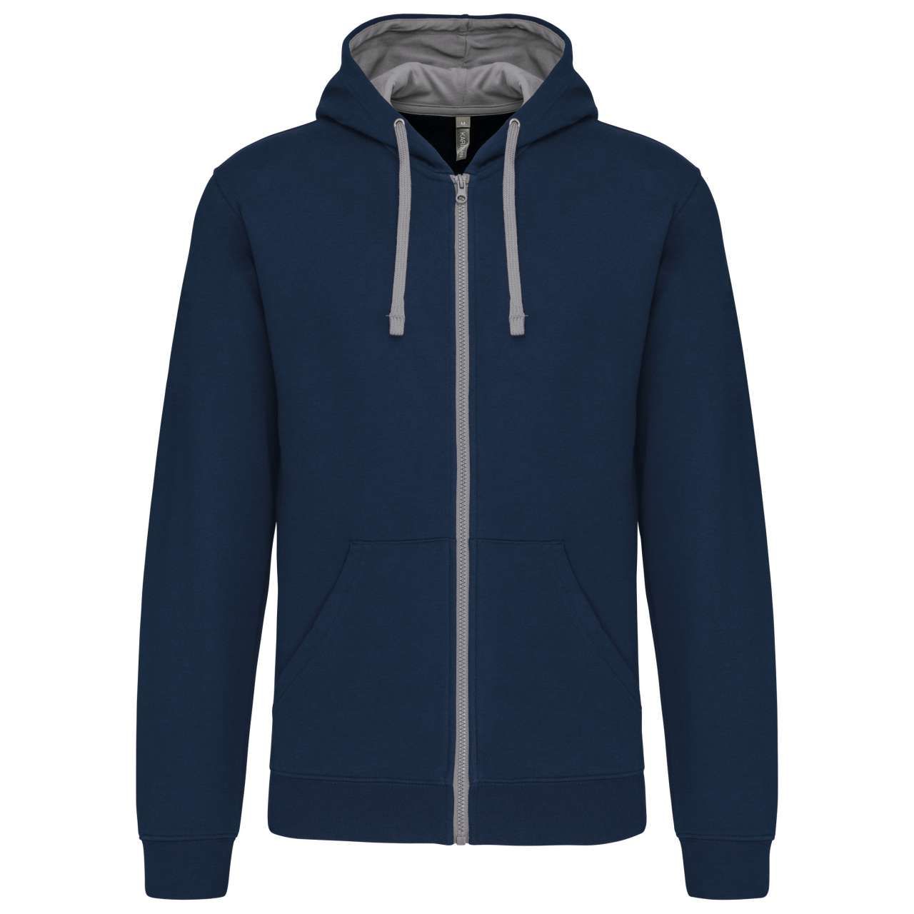 Kariban MEN'S CONTRAST HOODED FULL ZIP SWEATSHIRT