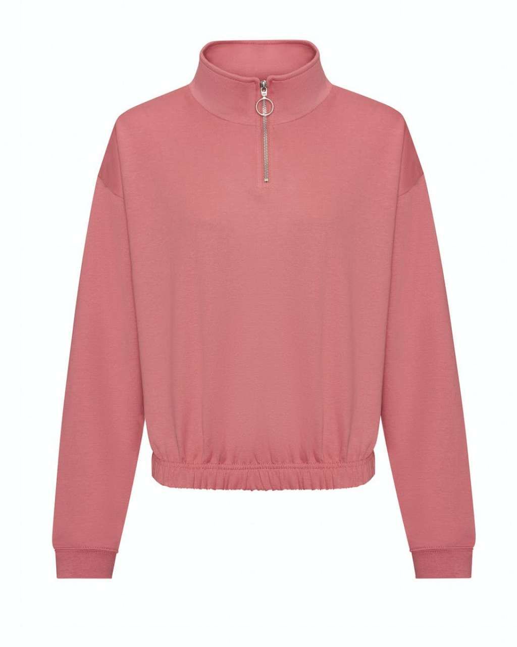 Just Hoods WOMEN'S CROPPED 1/4 ZIP SWEAT