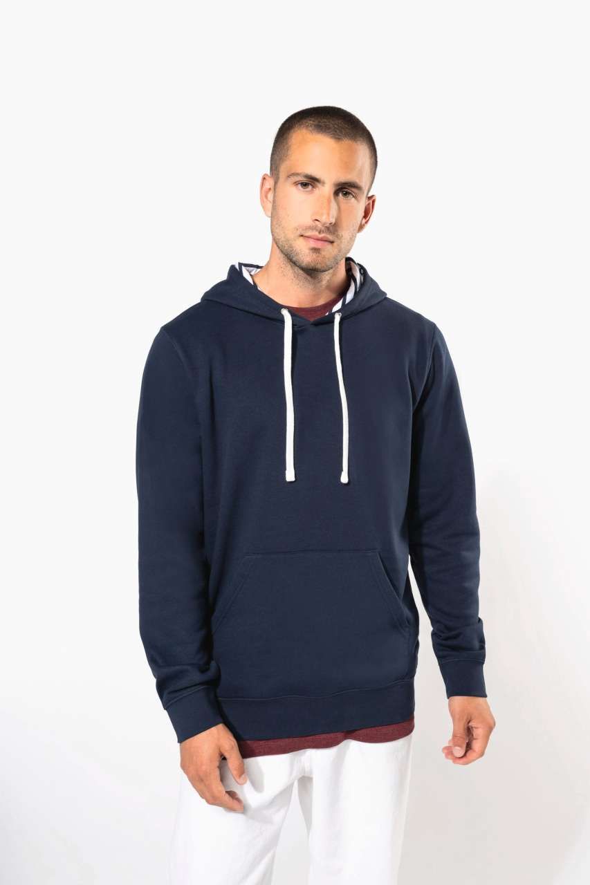 Kariban UNISEX CONTRAST PATTERNED HOODED SWEATSHIRT
