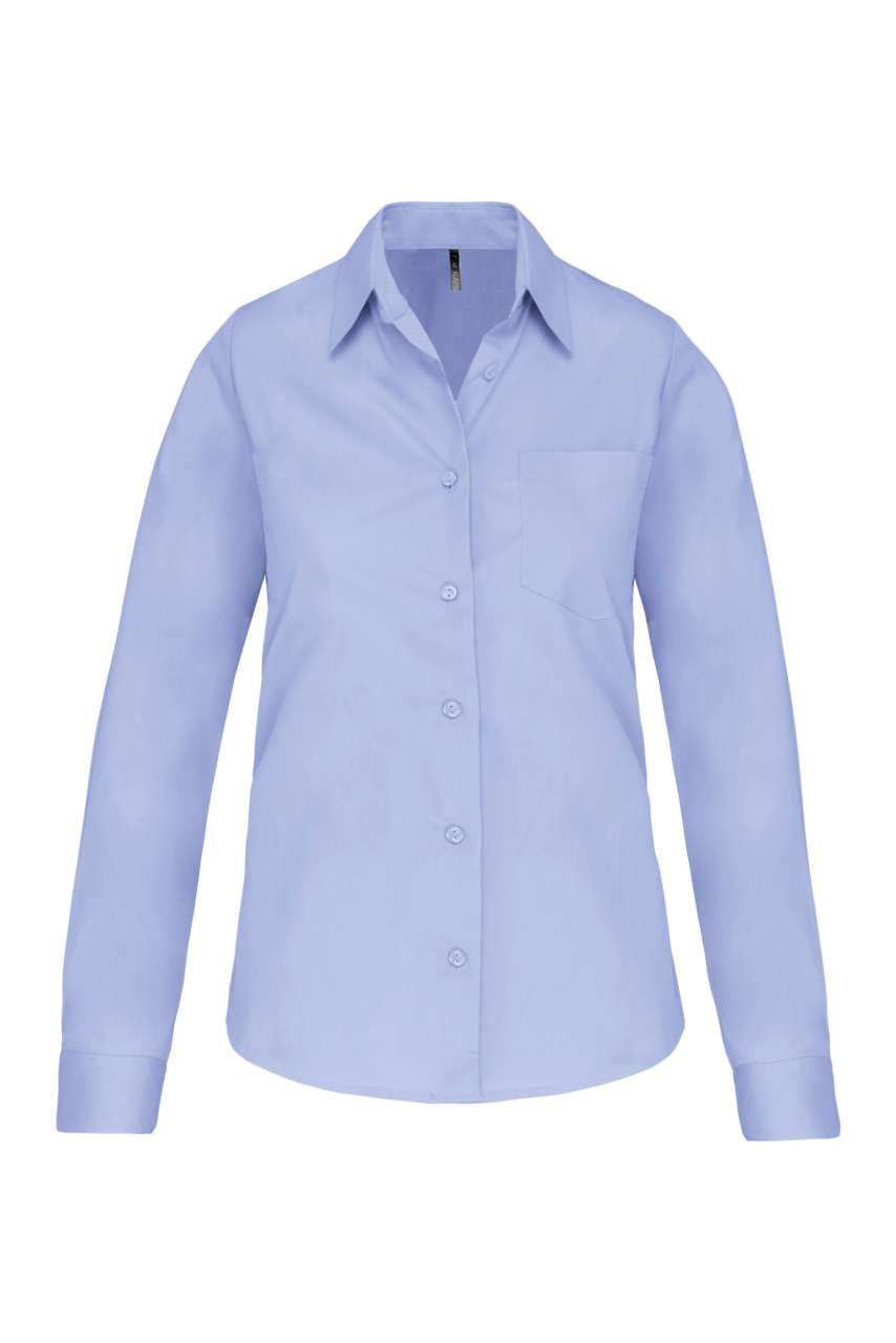 Kariban LADIES' LONG-SLEEVED COTTON POPLIN SHIRT
