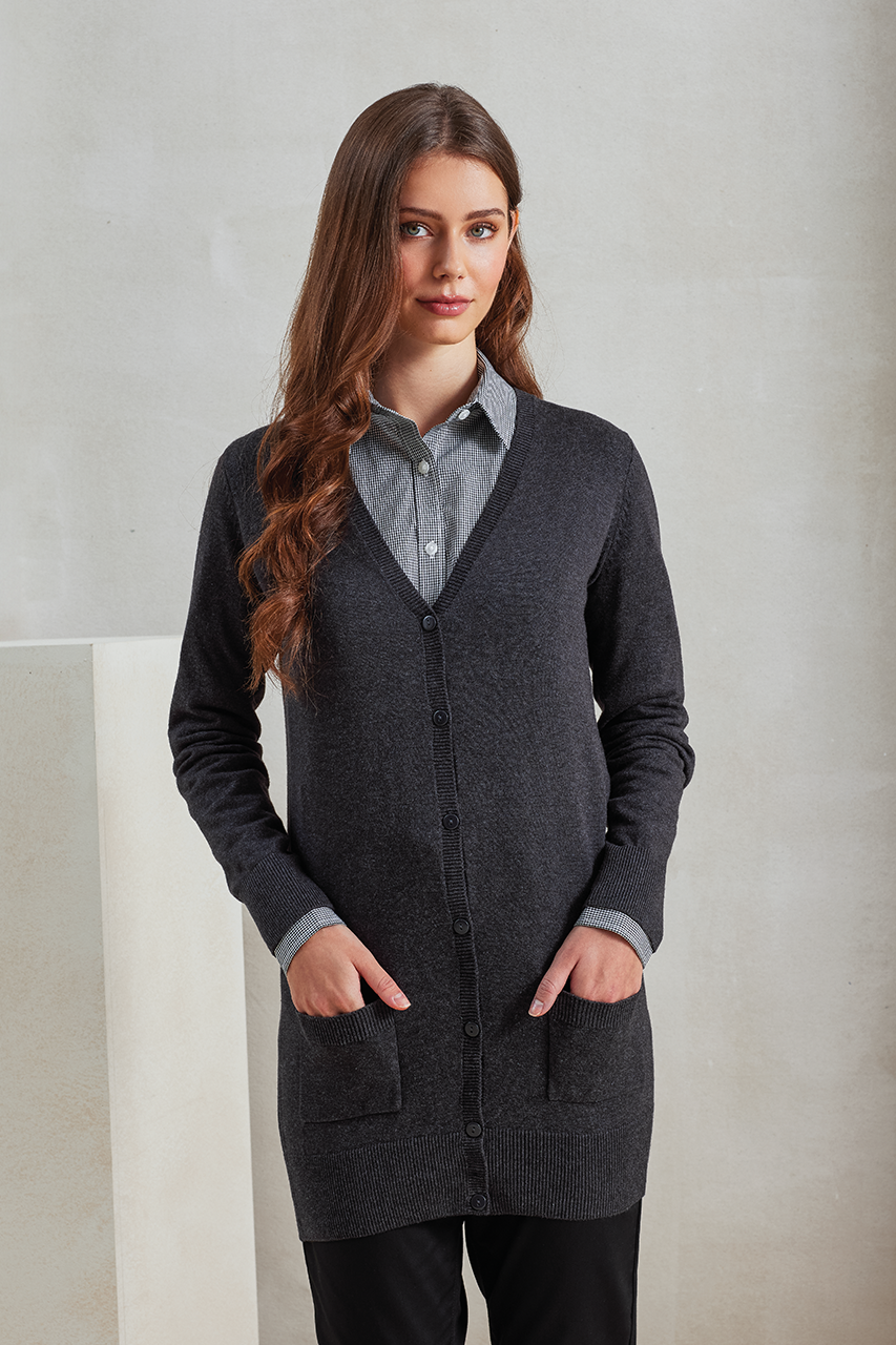 Premier WOMEN'S LONG LENGTH KNITTED CARDIGAN