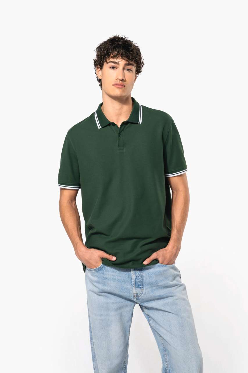 Kariban MEN'S SHORT-SLEEVED POLOSHIRT WITH CONTRASTING PIPING
