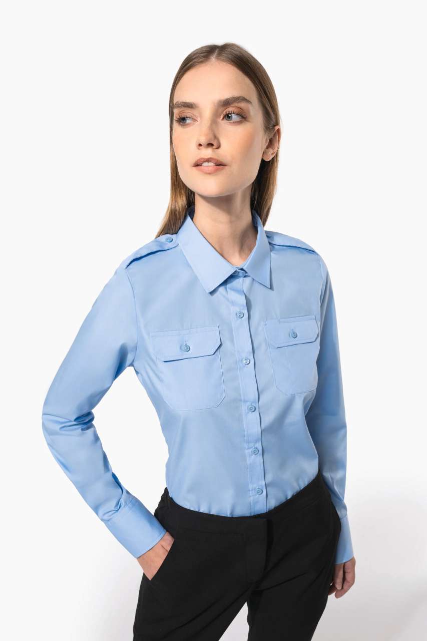 Kariban LADIES’ LONG-SLEEVED PILOT SHIRT